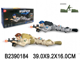 СОЛДАТ С ОРУЖИЕМ НА БАТАР.,ПОЛЗАЕТ,СТРЕЛЯЕТ,СВЕТ,КОР. 39*9,2*16СМ купить оптом и в розницу СОЛДАТ С ОРУЖИЕМ НА БАТАР.,ПОЛЗАЕТ,СТРЕЛЯЕТ,СВЕТ,КОР. 39*9,2*16СМ купить оптом и в розницу на базе игрушек